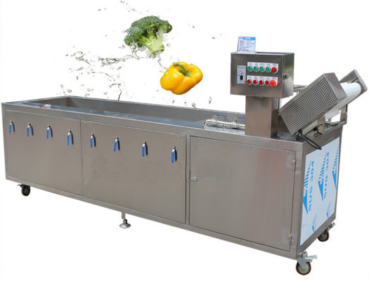 800kg/h plantaardige Bellenwasmachine, 3.2m Industriële Fruitwasmachine