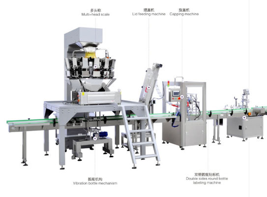 2KW Mini Weighing Filling Machine, de Fles van 10bpm Automatische Etiketteringsmachine