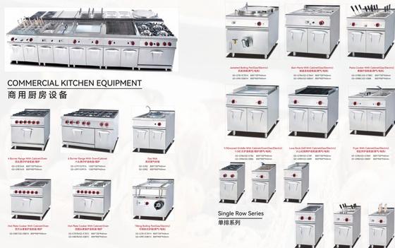 De commerciële Waaier van de Keukenbraadpan 4burner met Kabinet Bekleed Kokend Pan With Cabinet